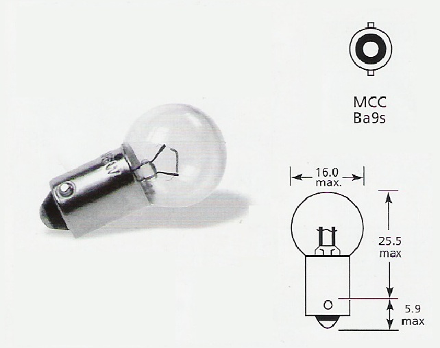 6 volt 5w MCC Ba9s